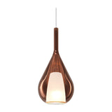 Kalique Teardrop Pendant Light 180mm - Chrome & Copper Glass