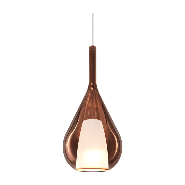 Kalique Teardrop Pendant Light 180mm - Chrome & Copper Glass