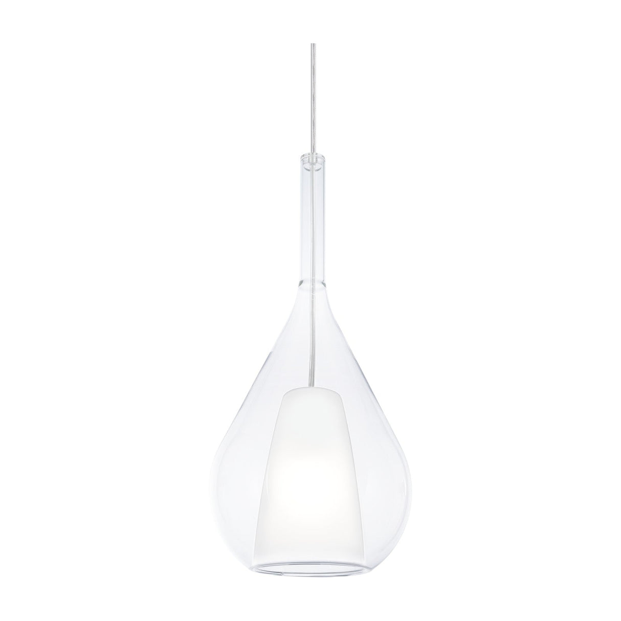 Kalique Teardrop Pendant Light 180mm - Chrome & Clear Glass