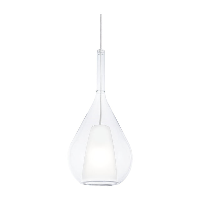 Kalique Teardrop Pendant Light 180mm - Chrome & Clear Glass