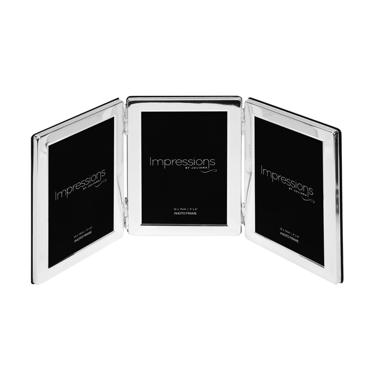 Triple Silverplated Flat Edge Photo Frame 6 x 4in - Silver