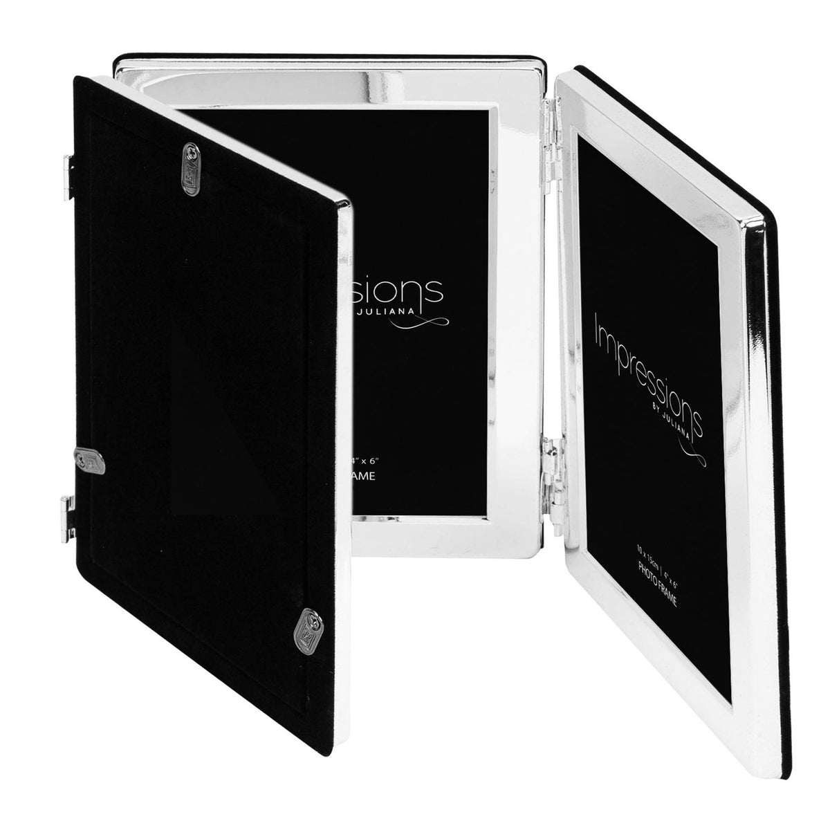 Triple Silverplated Flat Edge Photo Frame 6 x 4in - Silver