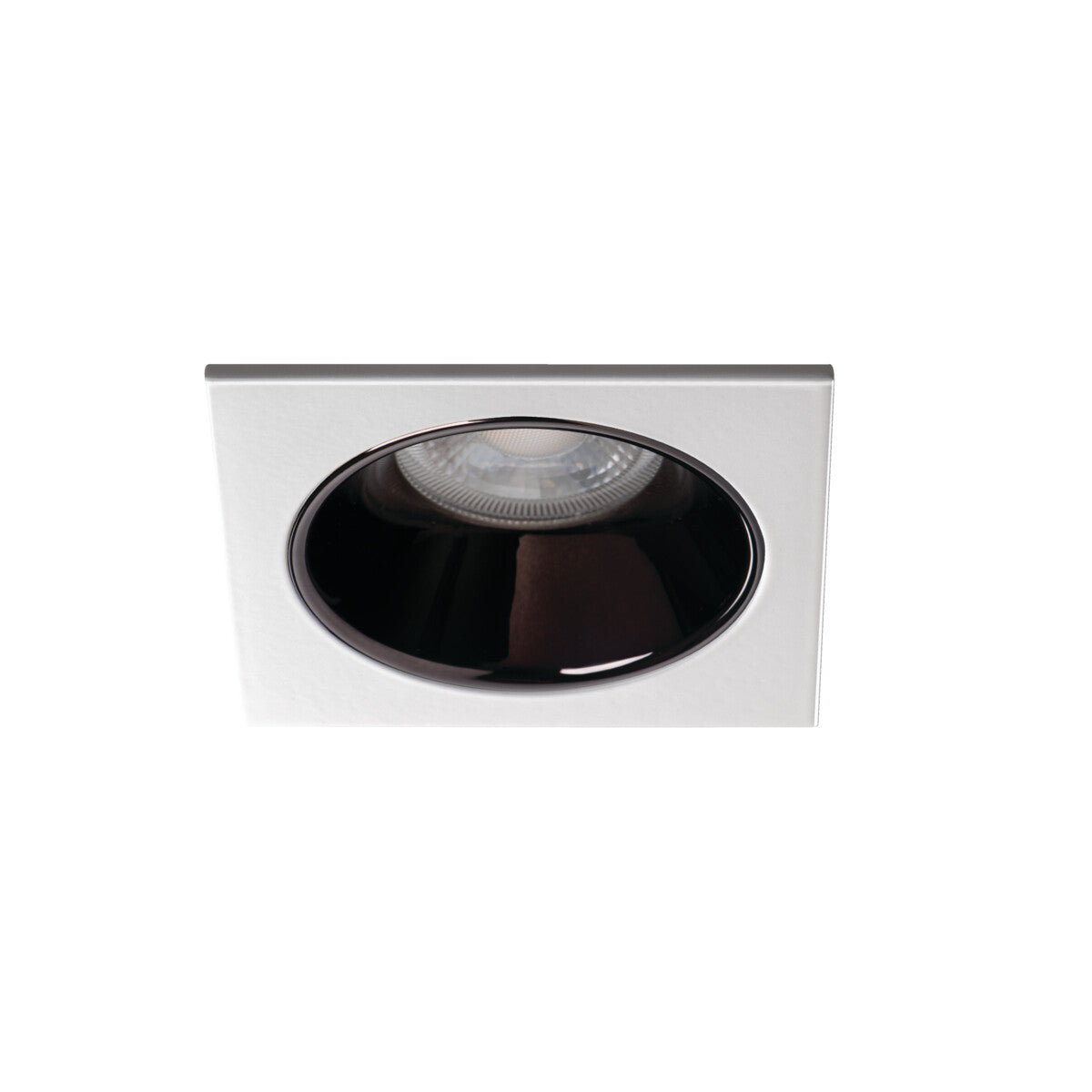 GU10 Recessed Downlight Square 10W max - Black/White 75mm cut-out