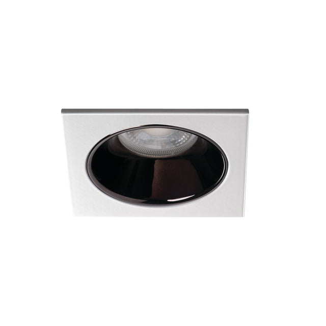 GU10 Recessed Downlight Square 10W max - Black/White 75mm cut-out