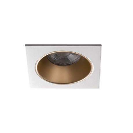 GU10 Recessed Square Downlight 75mm Cut-out 10W Max IP20 - Gold / White