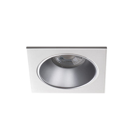 GU10 Recessed Downlight Square 75mm Cut-out - Silver / White