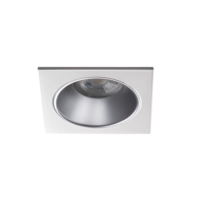 GU10 Recessed Downlight Square 75mm Cut-out - Silver / White
