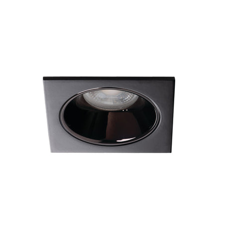 GU10 Recessed Square Downlight 75mm Cut-out IP20 10W Max - Black