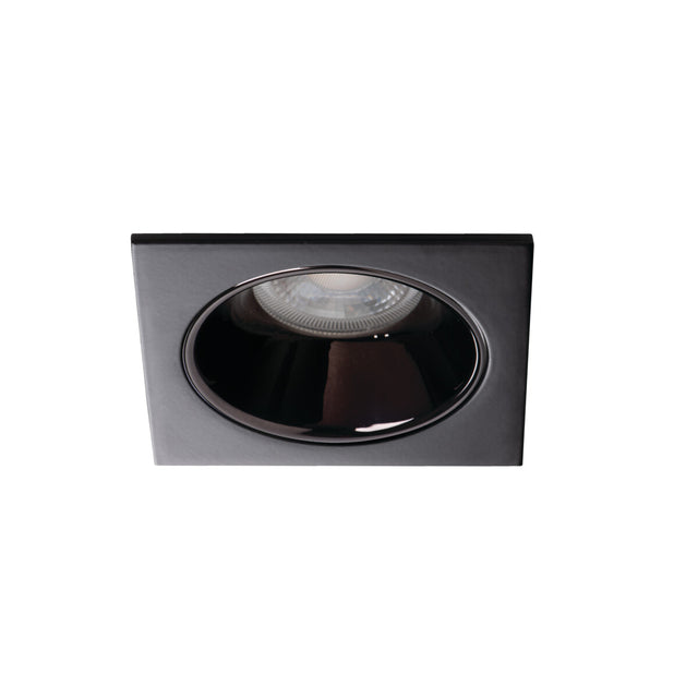GU10 Recessed Square Downlight 75mm Cut-out IP20 10W Max - Black