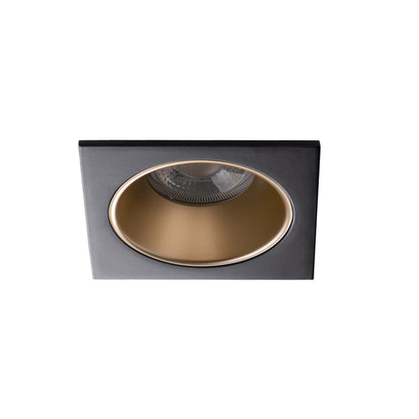 GU10 Recessed Square Downlight 75mm Cut-out IP20 10W Max - Gold / Black