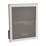 Flat Edge Silverplated Metal Photo Frame 10 x 8in - Silver