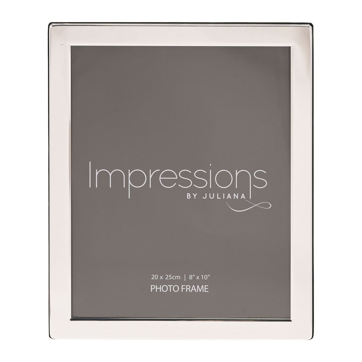 Flat Edge Silverplated Metal Photo Frame 10 x 8in - Silver