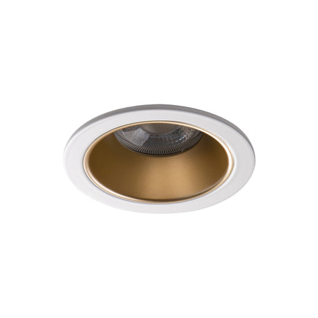 GU10 Recessed Downlight Round 75mm Cut-out 10W max IP20 - Gold / White