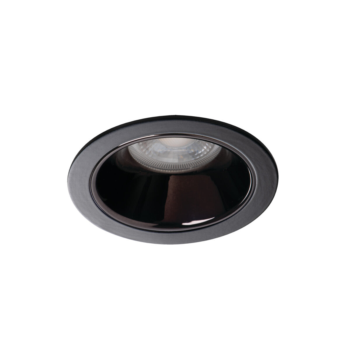 GU10 Recessed Downlight Round 75mm Cut-out 10W Max - Black IP20