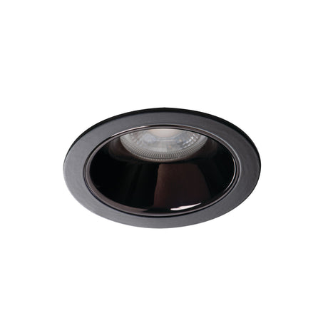 GU10 Recessed Downlight Round 75mm Cut-out 10W Max - Black IP20