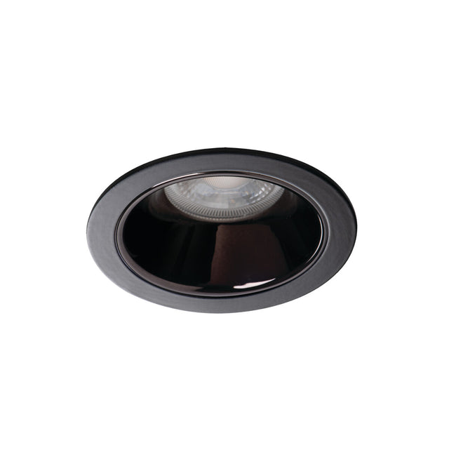 GU10 Recessed Downlight Round 75mm Cut-out 10W Max - Black IP20