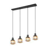Tarifa 4 Light Glass Chandelier – Matt Black