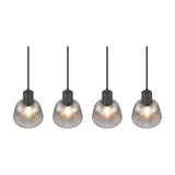 Tarifa 4 Light Glass Chandelier – Matt Black