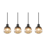 Tarifa 4 Light Glass Chandelier – Matt Black