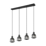 Tarifa 4 Light Glass Chandelier – Matt Black