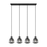 Tarifa 4 Light Glass Chandelier – Matt Black