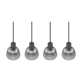 Tarifa 4 Light Glass Chandelier – Matt Black