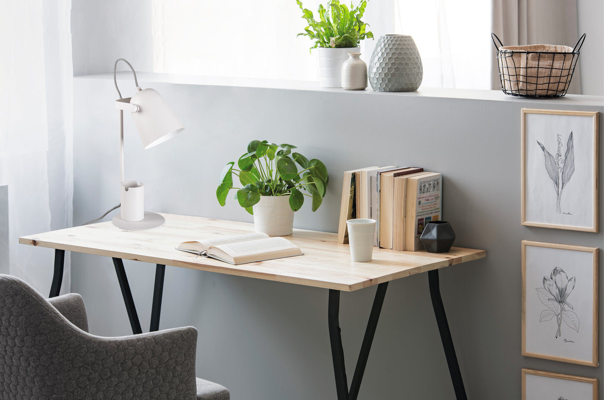 RAIBO 5W E27 Desk Lamp Adjustable Arm - White