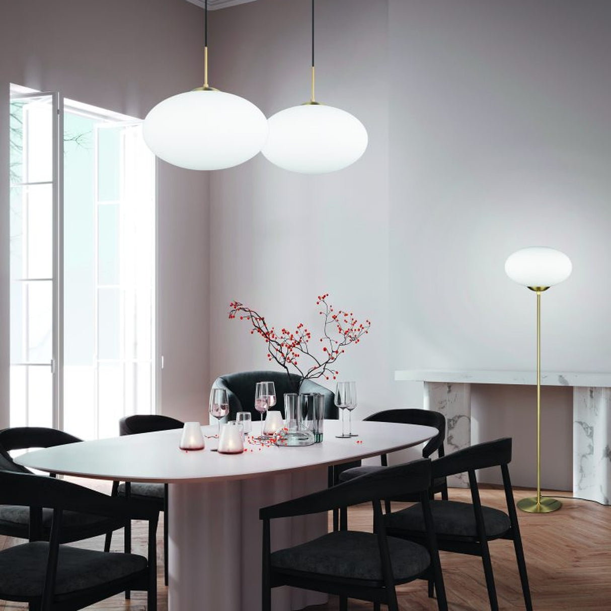 Fomento Globe 40cm Pendant – Satin Brass