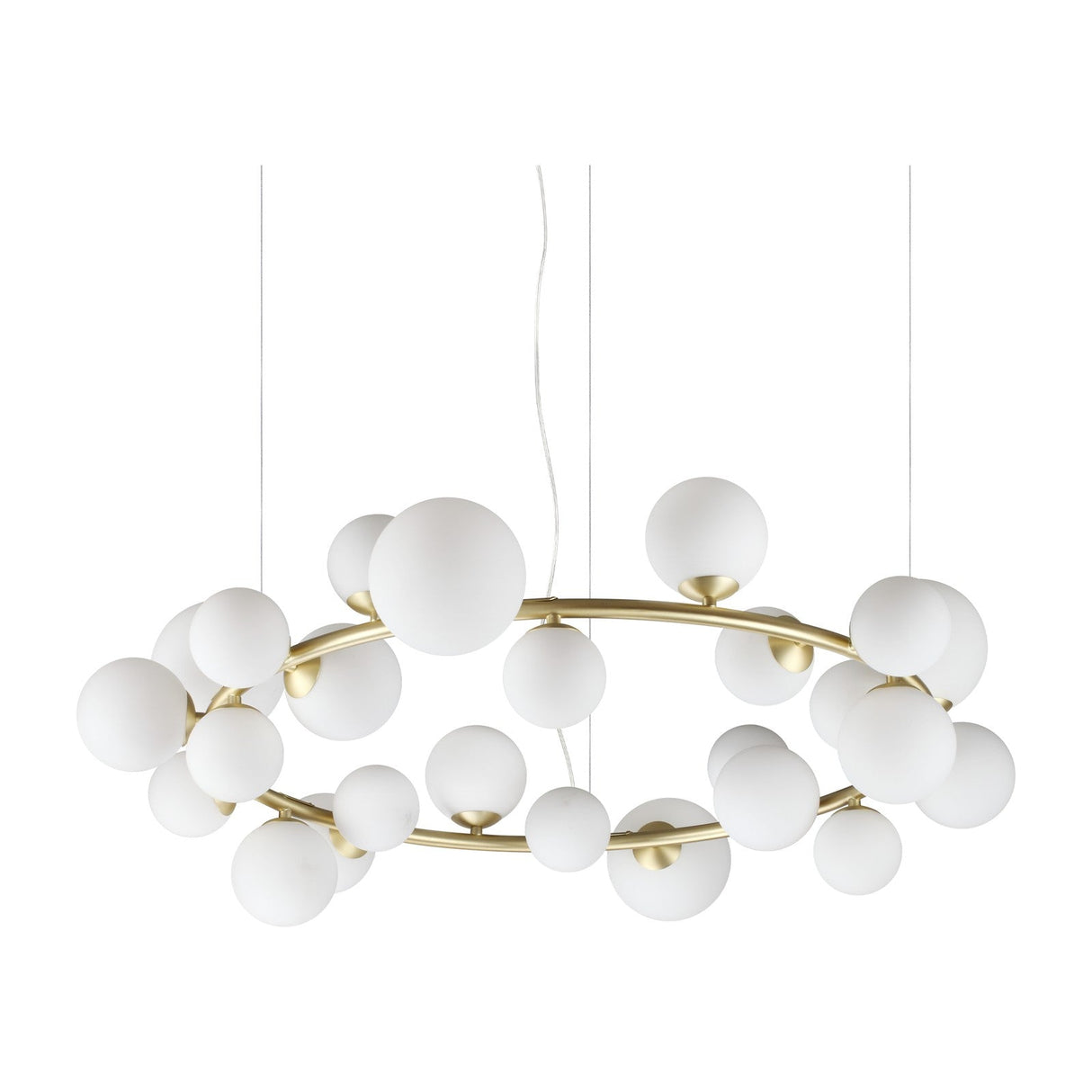 Perlage Chandelier - Satin Brass & White Glass (25 Light)