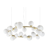 Perlage Chandelier - Satin Brass & White Glass (25 Light)