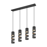 Stream 4 Light Linear Chandelier – Matt Black