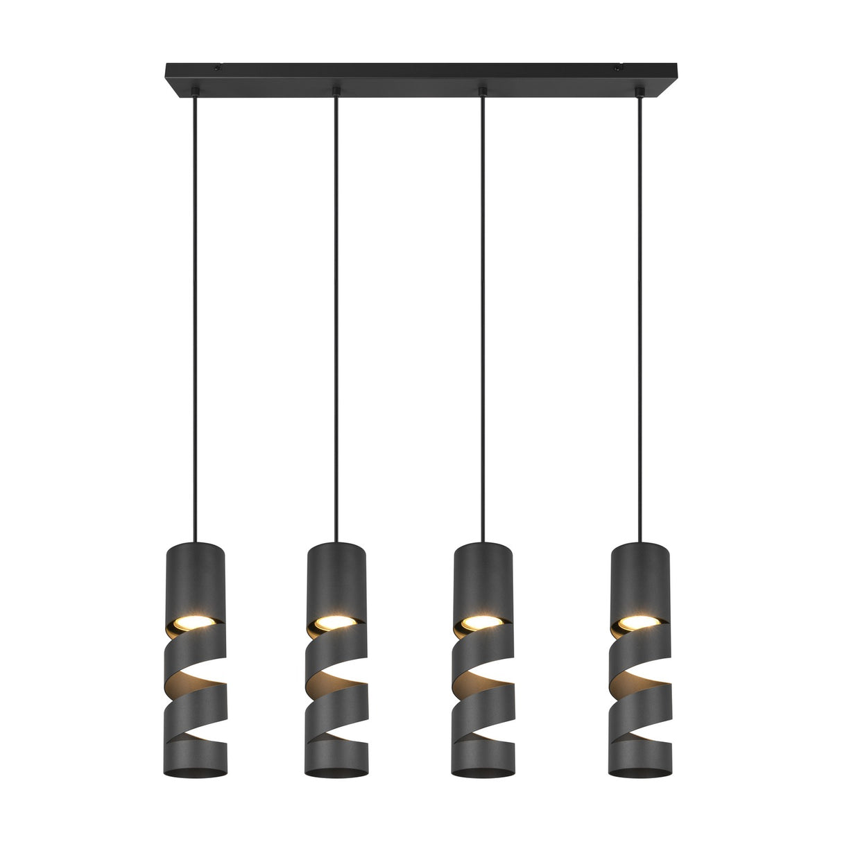 Stream 4 Light Linear Chandelier – Matt Black