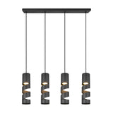 Stream 4 Light Linear Chandelier – Matt Black