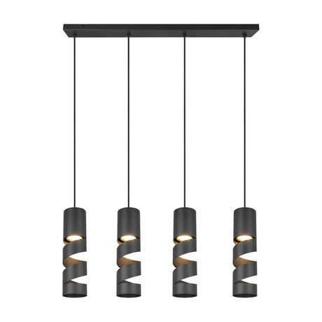 Stream 4 Light Linear Chandelier – Matt Black