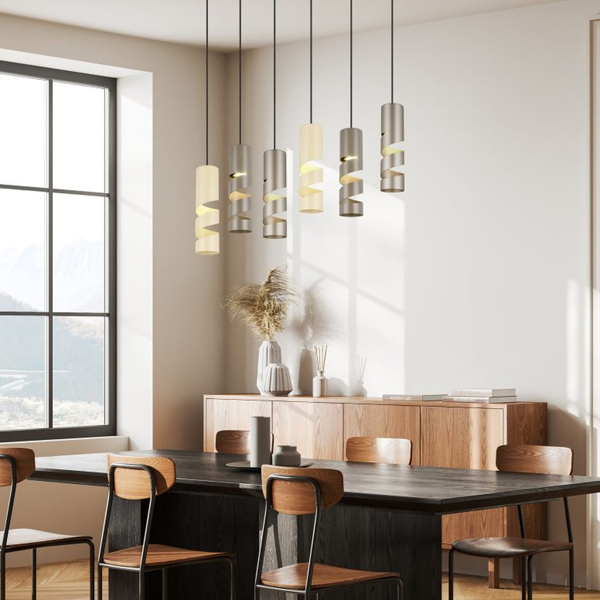 Stream 6 Light Chandelier – Multicoloured