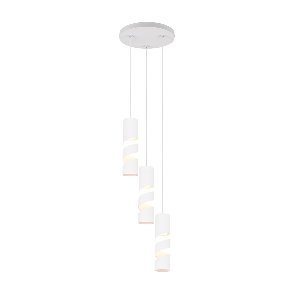 Stream 3 Light Spiral Chandelier – Matt White