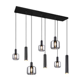 Mataro 5 Light Glass Chandelier – Matt Black