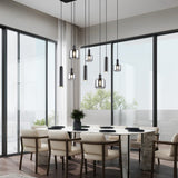 Mataro 5 Light Glass Chandelier – Matt Black