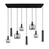 Mataro 5 Light Glass Chandelier – Matt Black