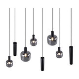 Mataro 5 Light Glass Chandelier – Matt Black