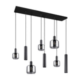 Mataro 5 Light Glass Chandelier – Matt Black