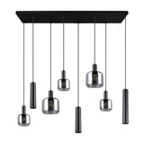 Mataro 5 Light Glass Chandelier – Matt Black