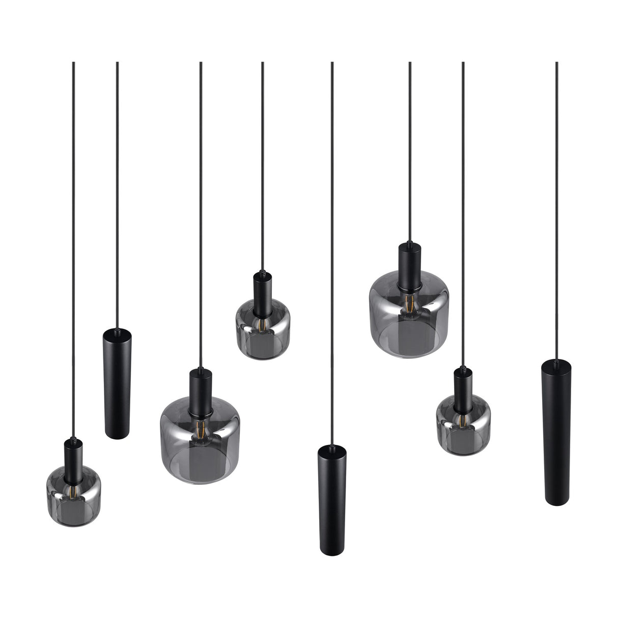 Mataro 5 Light Glass Chandelier – Matt Black