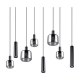 Mataro 5 Light Glass Chandelier – Matt Black