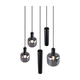Mataro 3 Light Glass Chandelier – Matt Black