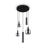 Mataro 3 Light Glass Chandelier – Matt Black