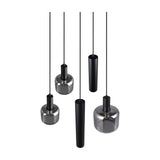Mataro 3 Light Glass Chandelier – Matt Black