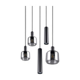 Mataro 3 Light Glass Chandelier – Matt Black
