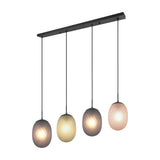 Facette 4 Light Glass Chandelier – Matt Black