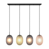 Facette 4 Light Glass Chandelier – Matt Black
